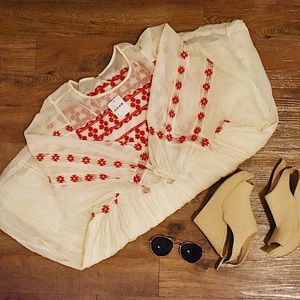 NWT! Free People Need Me Embroidered Mini Dress